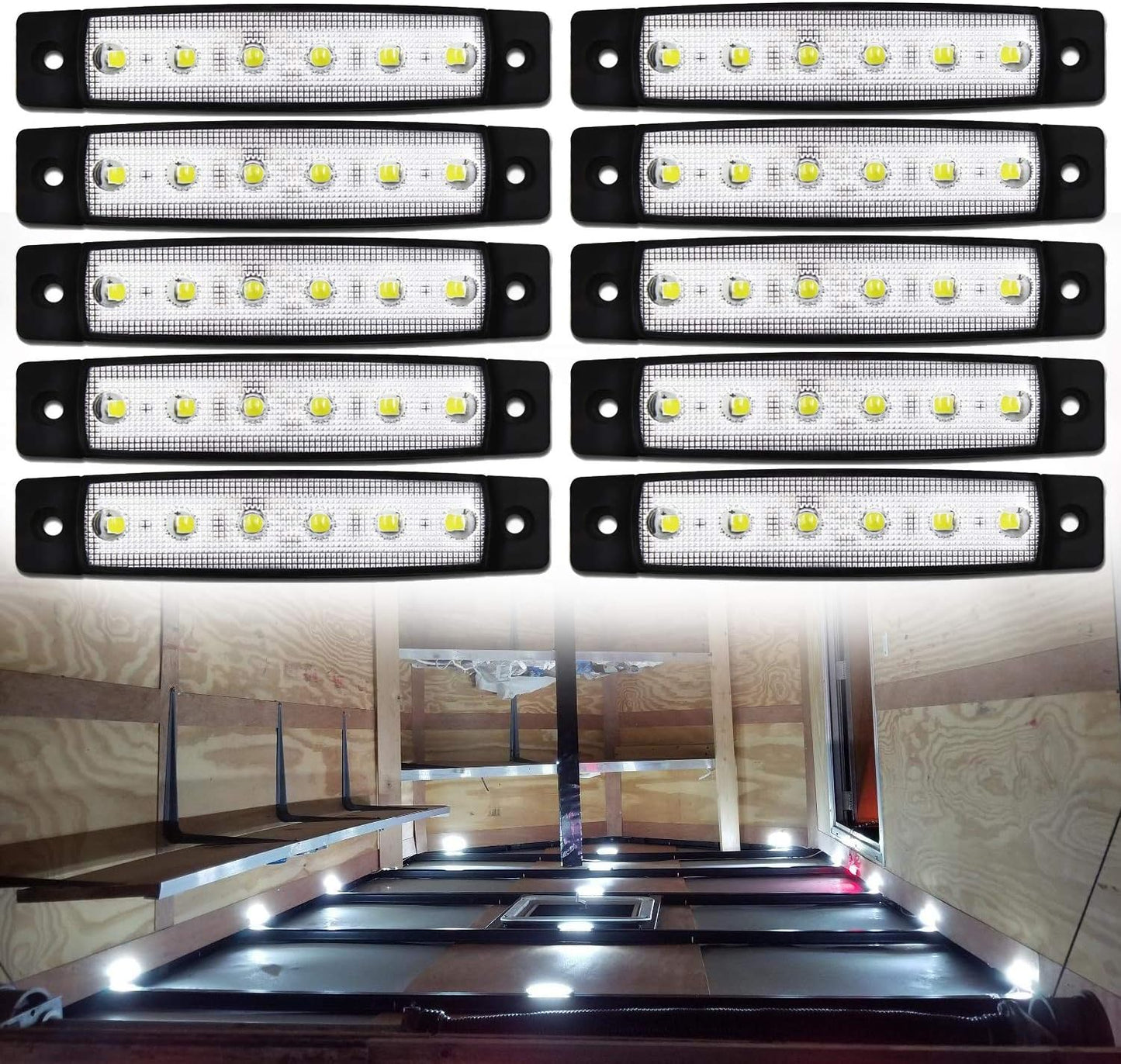 10 Pack Marine Boat LED Navigation Cabin Deck Courtesy Light Stern Transom Lights 12V for Boating Kayak Yacht, Dinghy, Sailboat, Pontoons, Freighters, Hovercrafts, Hunting & Fishing