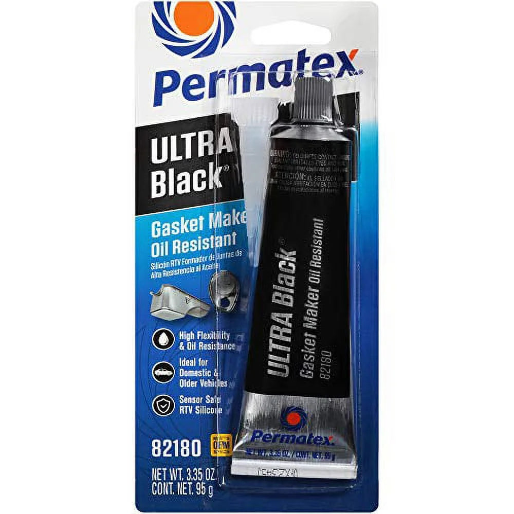 82180 Ultra Black Maximum Oil Resistance RTV Silicone Gasket Maker, 3.35 Oz. Tube