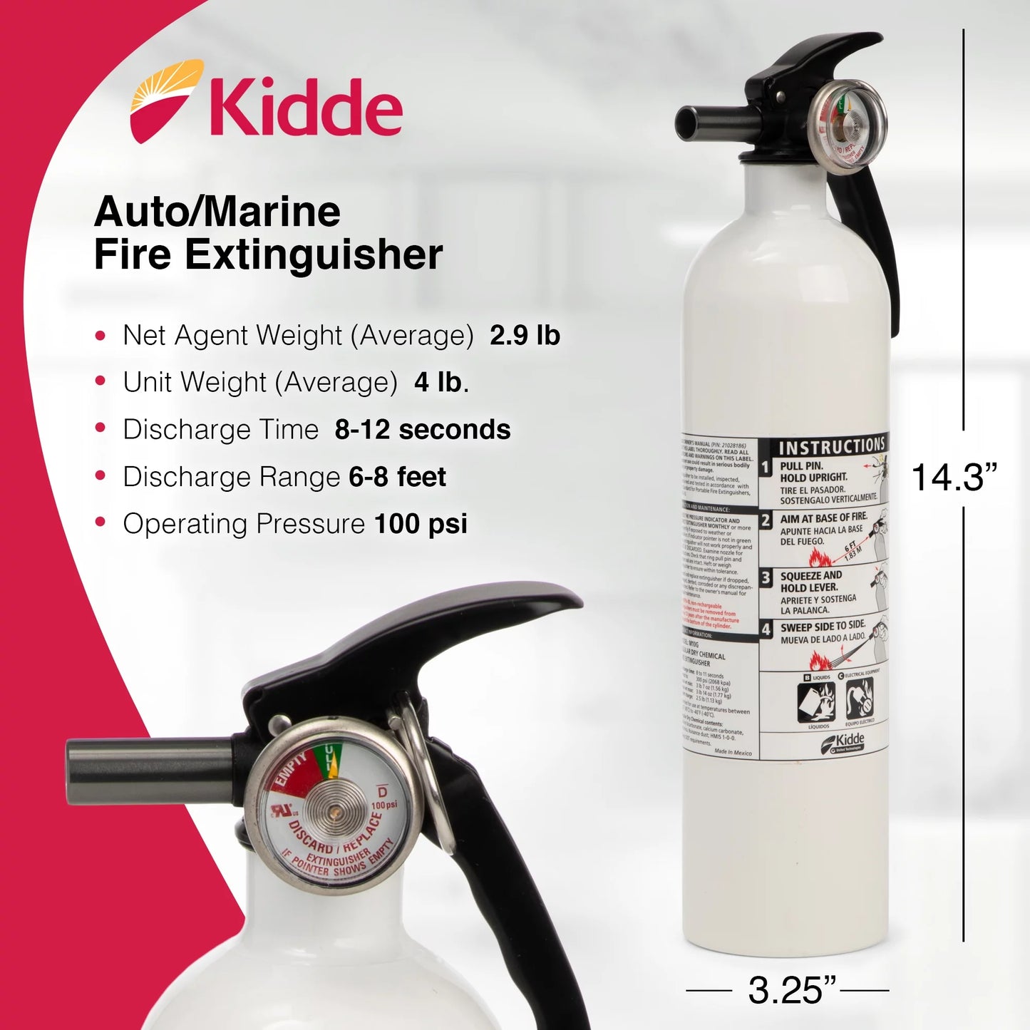 Auto/Marine UL Listed Fire Extinguisher, 10-B:C Rated