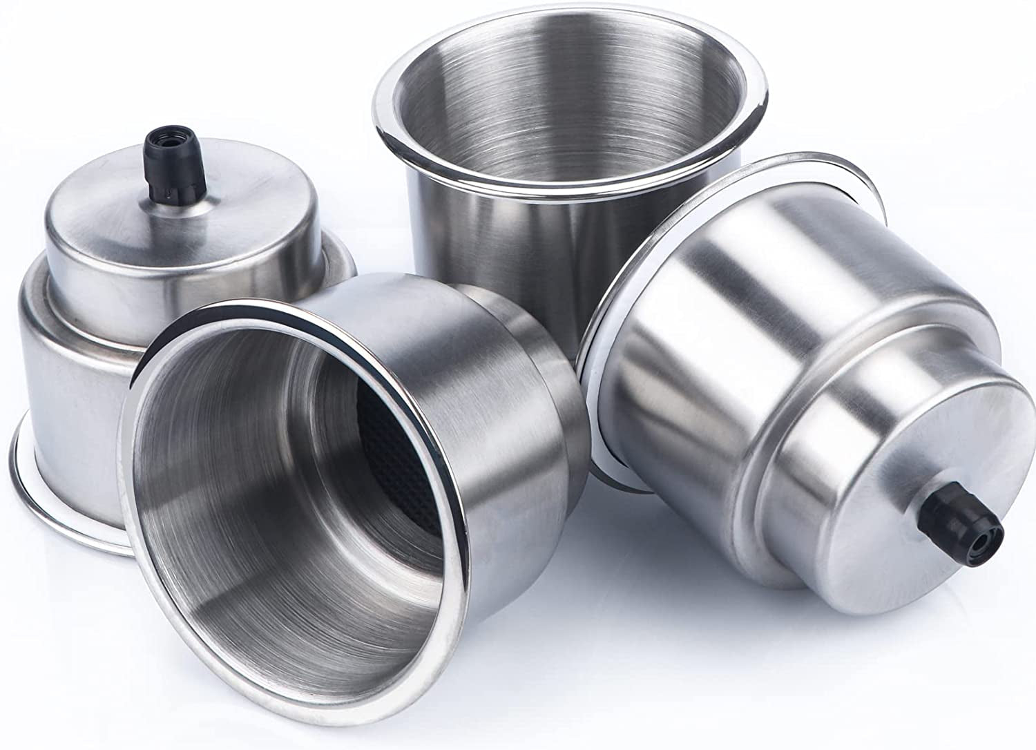 Stainless Steel Cup Drink Holder with Drain Marine Boat Rv Camper