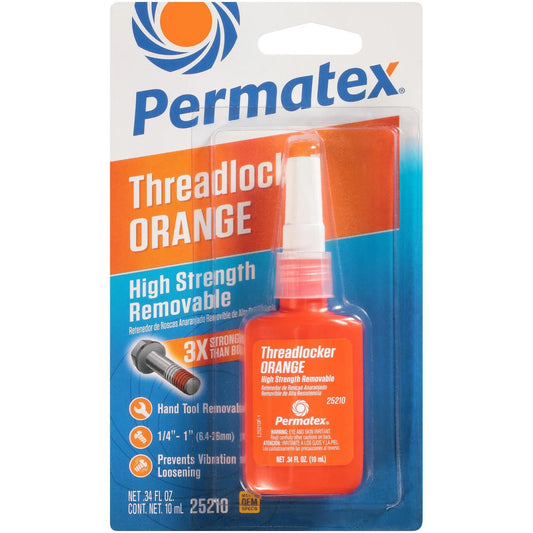 P13-25210, Metal,Orange Threadlocker Industrial Sealant,10 Ml