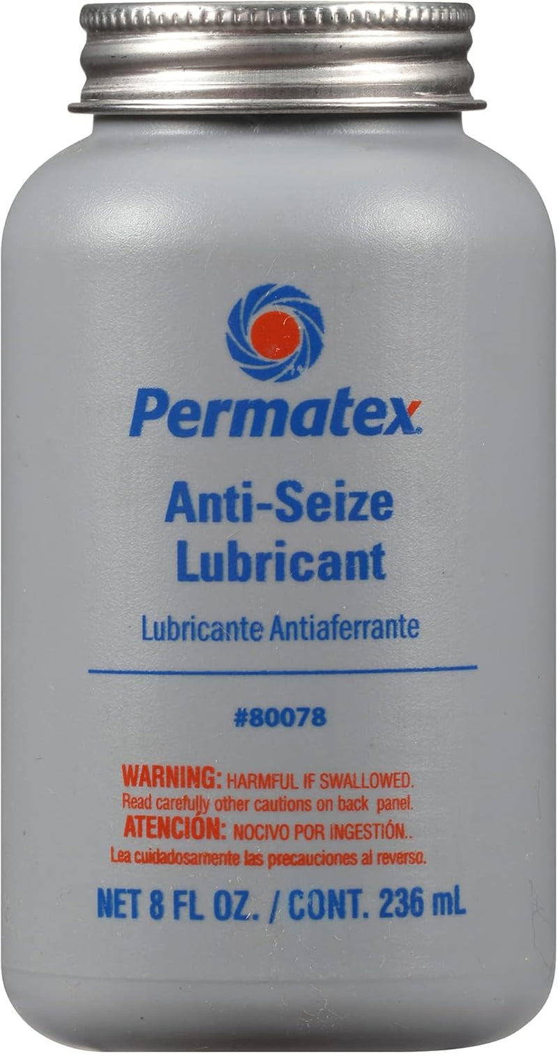 80078 Anti-Seize Lubricant with Brush Top Bottle Prevents Galling, Corrosion, Seizing, Refined Blend Aluminum, Copper, and Graphite Lubricants for Spark Plugs 8 Oz