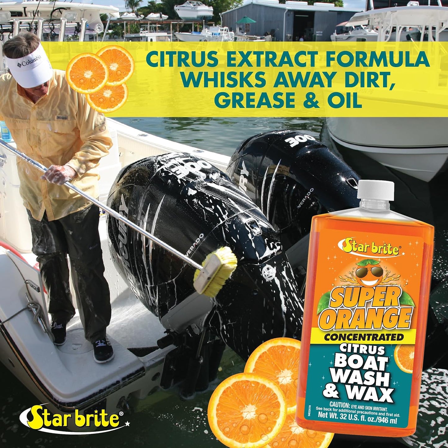 Super Orange Citrus Boat Wash & Wax - Premium Concentrated Formula for Ultimate Shine & Protection