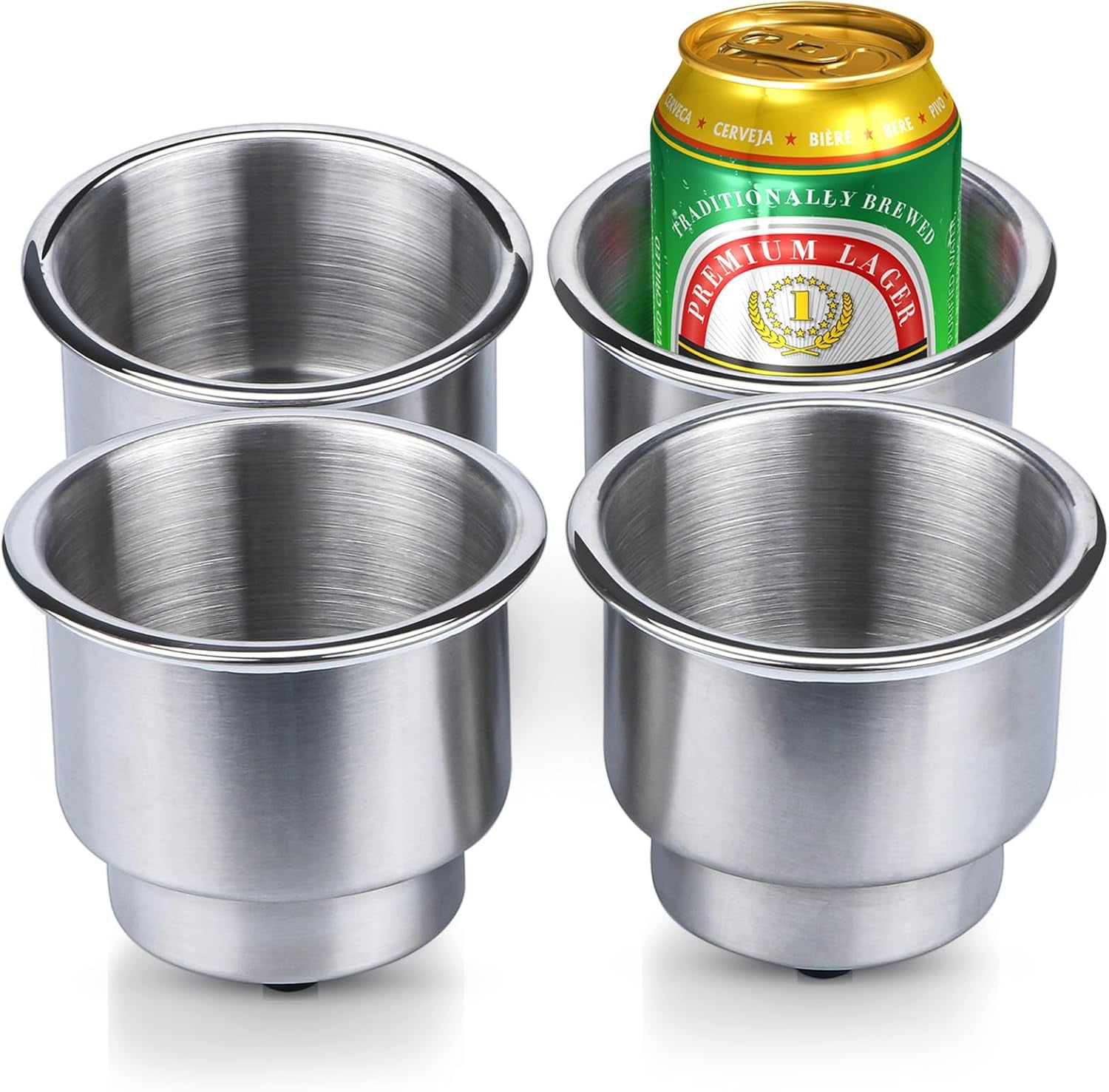 Stainless Steel Cup Drink Holder with Drain Marine Boat Rv Camper