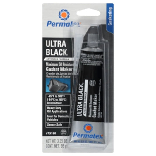 82180 Ultra Black Maximum Oil Resistance RTV Silicone Gasket Maker, 3.35 Oz. Tube